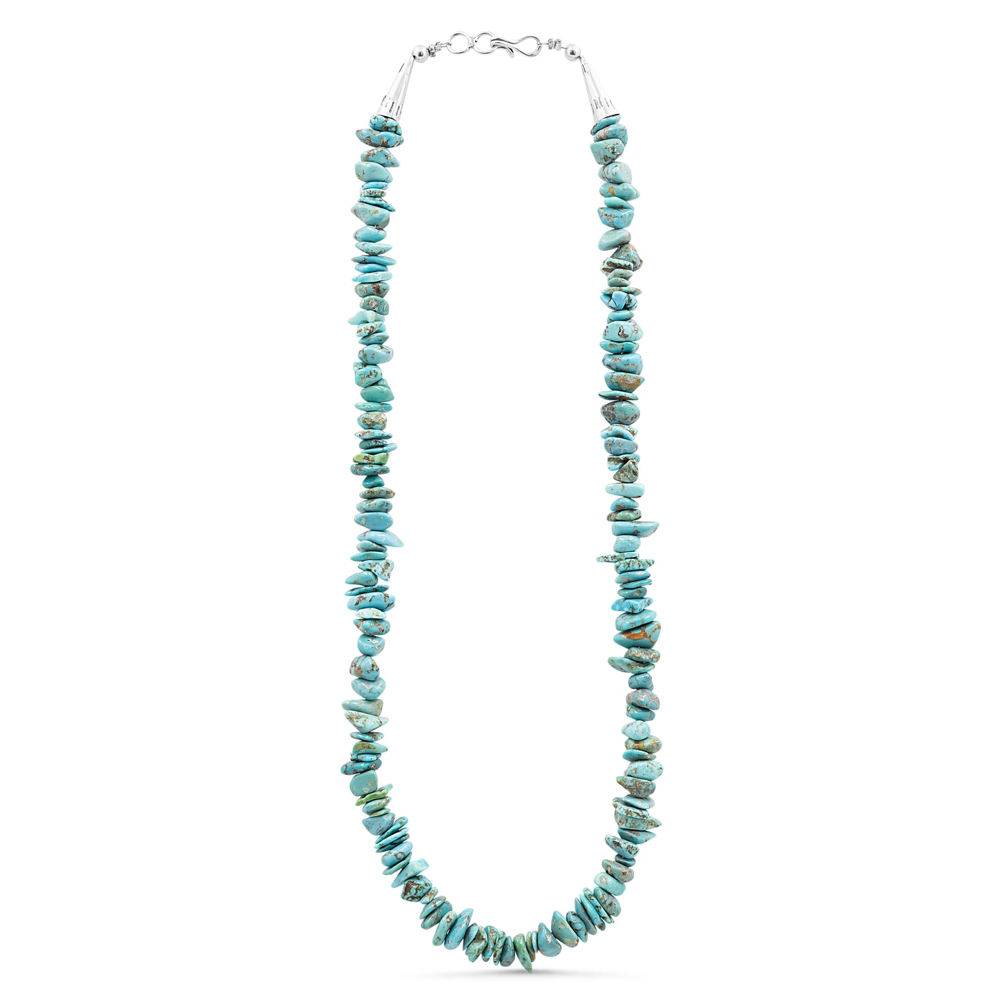 Shania Dooline Sterling Silver & Kingman Turquoise Nugget & Cone Necklace