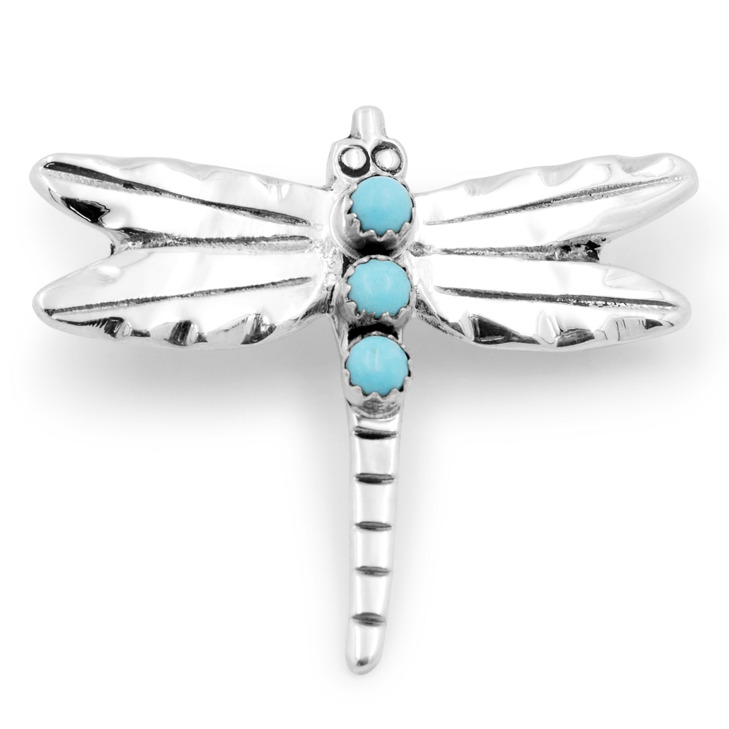 Pauline Nelson Sterling Silver & Turquoise Dragonfly Navajo Pin & Pendant