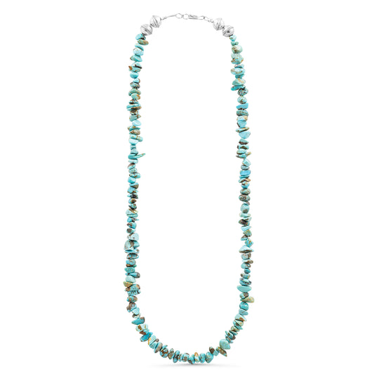 Sterling Silver & Kingman Turquoise Nugget Necklace