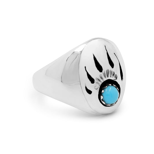 Sterling Silver & Turquoise Bearpaw Ring