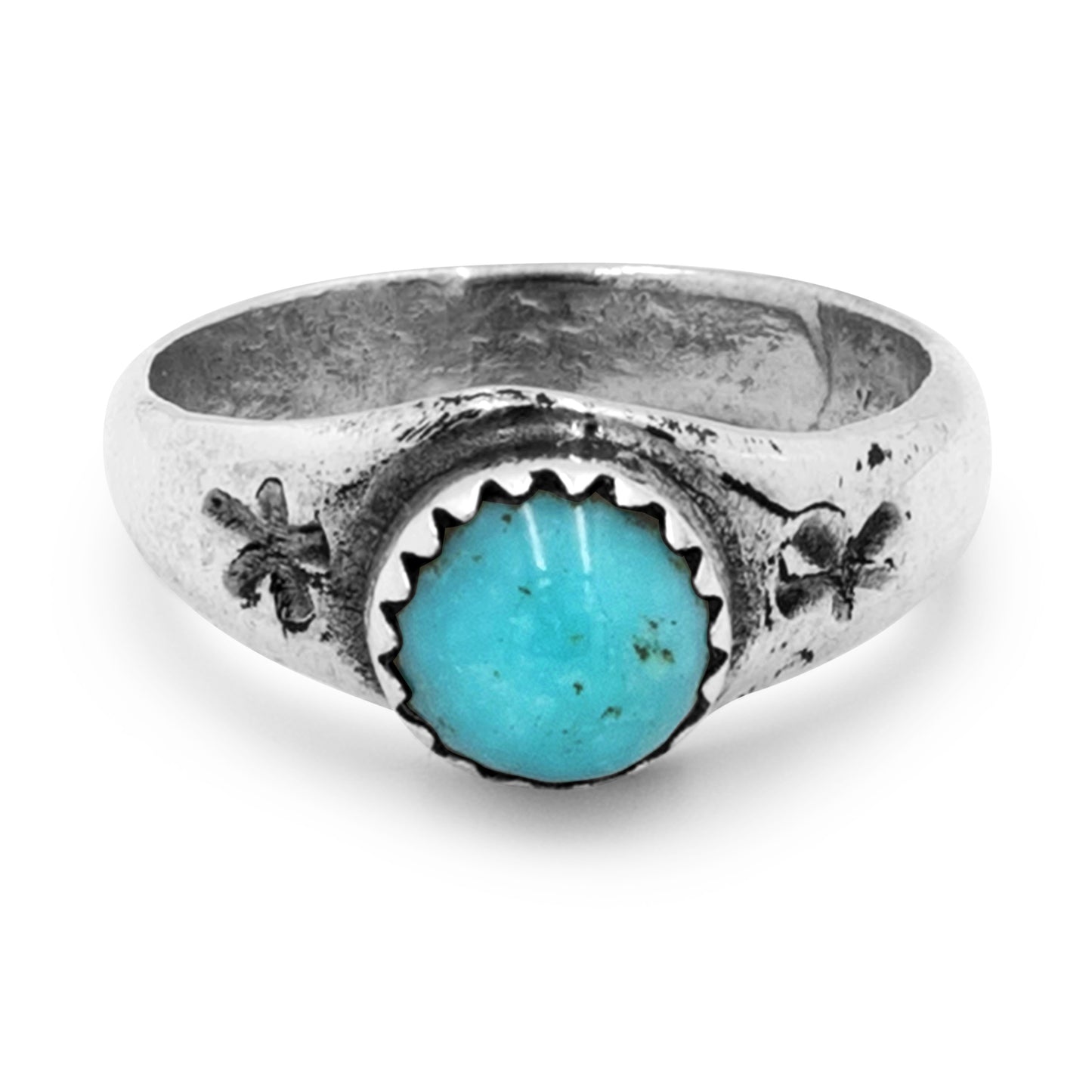 Sterling Silver & Turquoise Ring with Free Form Stone